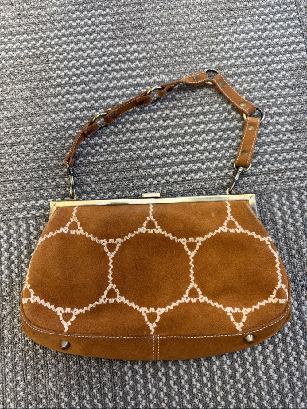 Isabella Fiore Embroidered Suede Handbag - Picture 2 of 7